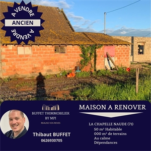 maison a renover à la vente -   71500  LA CHAPELLE NAUDE, surface 50 m2 vente maison a renover - UBI440304500